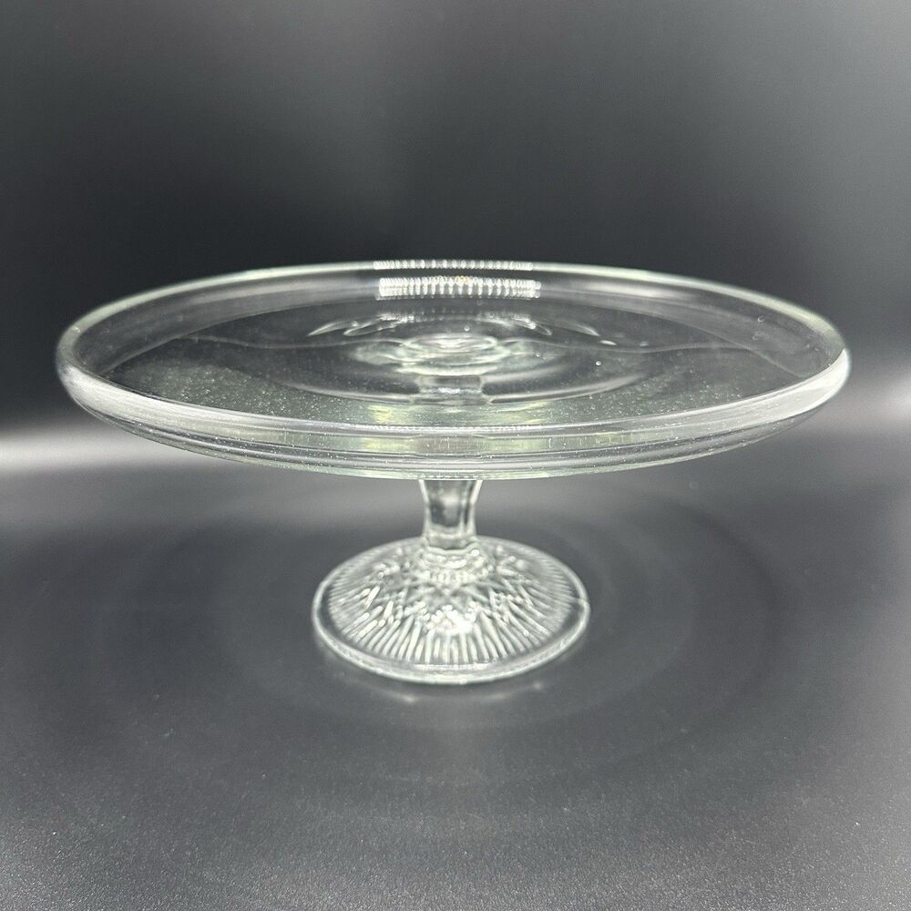 Vintage Glass Pedestal Server Dessert Tea Sandwich Cottagecore Tray Stand